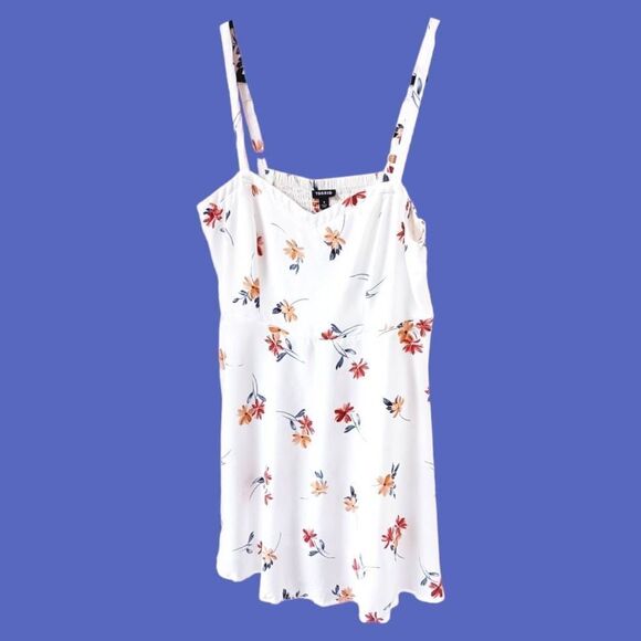 TORRID Women's New Ivory Floral Challis Midi Spring/Summer Tank Dress. - Picture 2 of 15